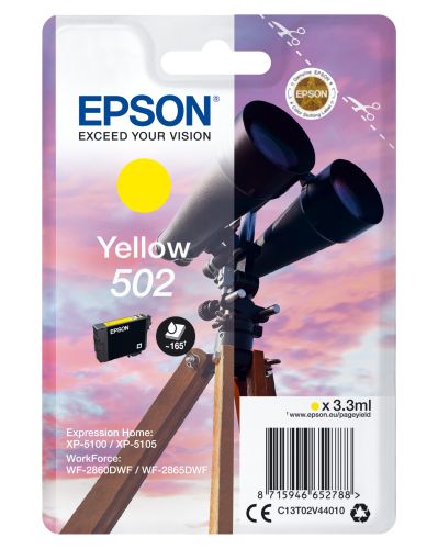 EPSON Singlepack Yellow 502 Ink , Epson , EPSC13T02V44010 , 8715946652788